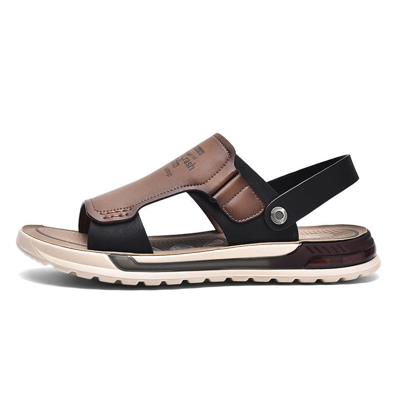 G'VILL Beach Sandals Men's Dark Brown/Khaki