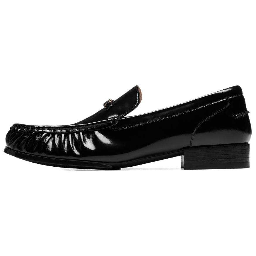 73Hours Corner Surprise Cow Leather Loafers Women's Black