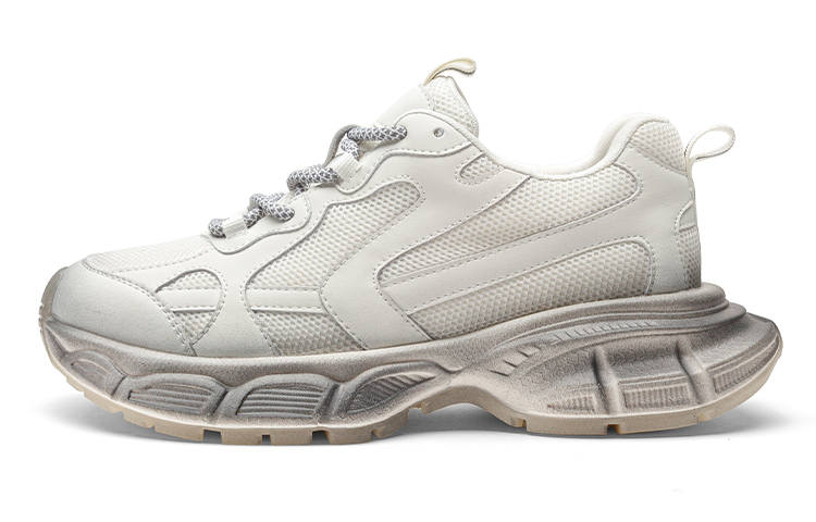 TOOMANYSHOES American High School Campus Low top Chunky Sneakers Women's Ecru