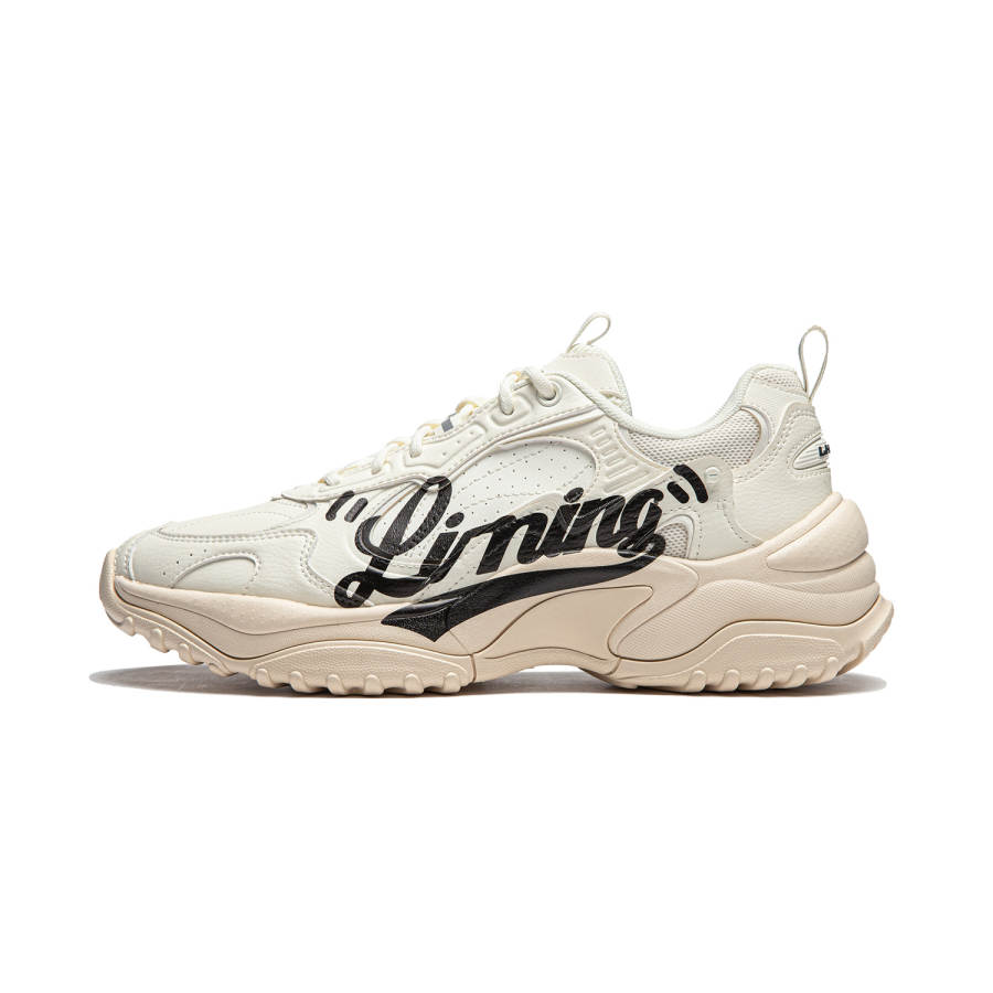 Li-Ning Li Ning Original Aspiration Slip Resistant Abrasion Resistant Low top Casual Shoes Men's Ecru