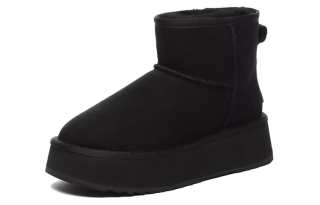 EVERAU Sheepskin Short Snow Boots Women's Black