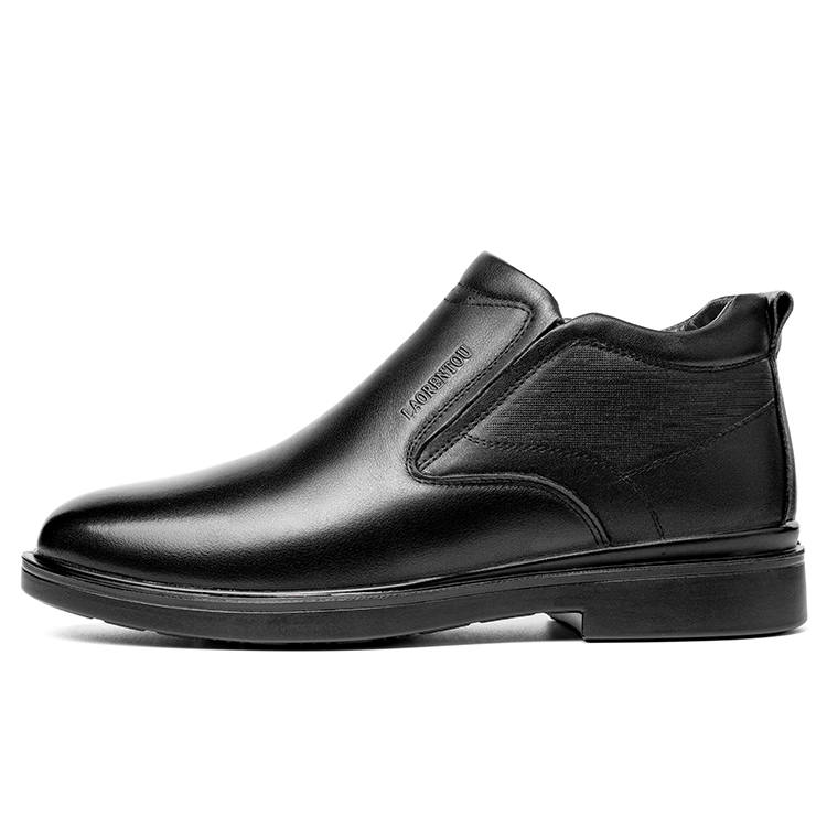 LAORENTOU Top Grain Cow Leather Casual Shoes Men's Black
