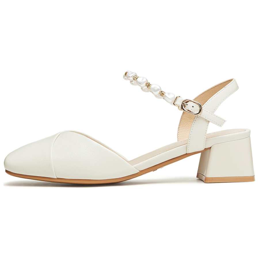 Teenmix Sheepskin Block Heel High Heels 4cm Women's