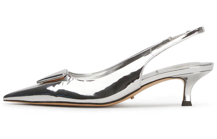 Tony Bianco Pu Slim Heel High Heels 4.5cm Women's Silver Shine