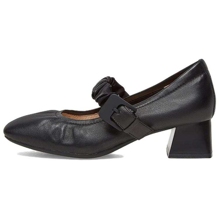 BASTO Sheepskin Chunky Heel High Heels 4cm Women's