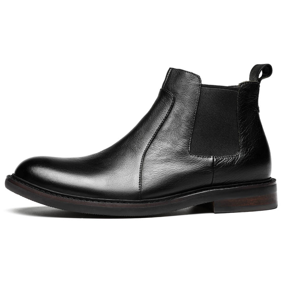 DIENGRLEY Top Grain Cow Leather Short Chelsea Boots Men's