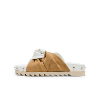 Lost In Echo Abrasion Resistant Slip Resistant Odor Resistant Slide Slippers Women's White Brown