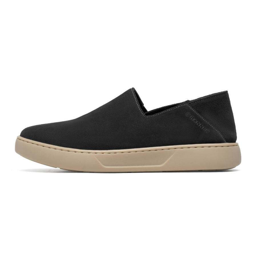 C°BANNER Cow Split Leather Men's Casual Shoes Men's Dark Gray