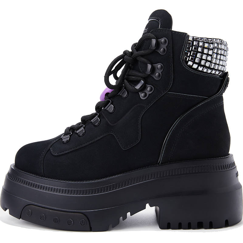 BLOCCO5 BLOCCO5 Cow Leather Short Combat Boots 7cm Women's Black