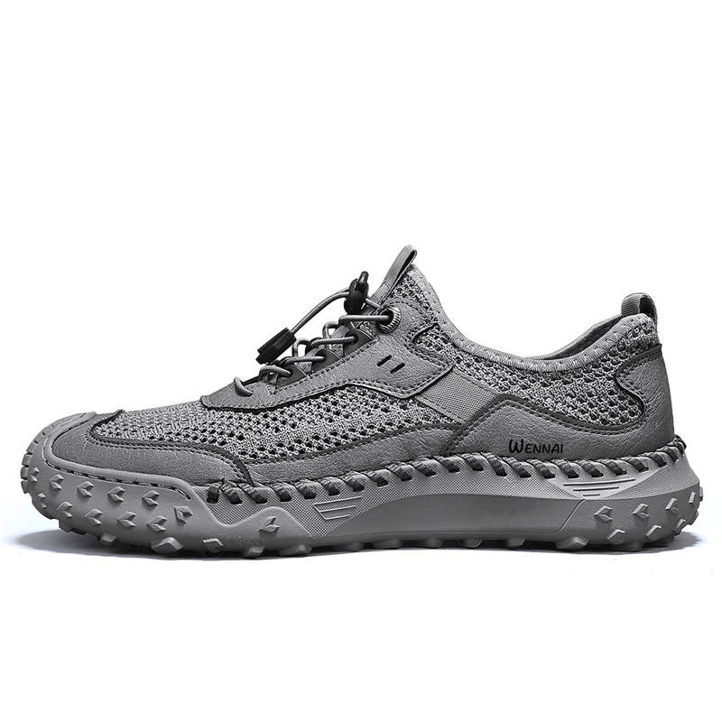 WENNAI Mesh Low top Casual Shoes Men's Gray