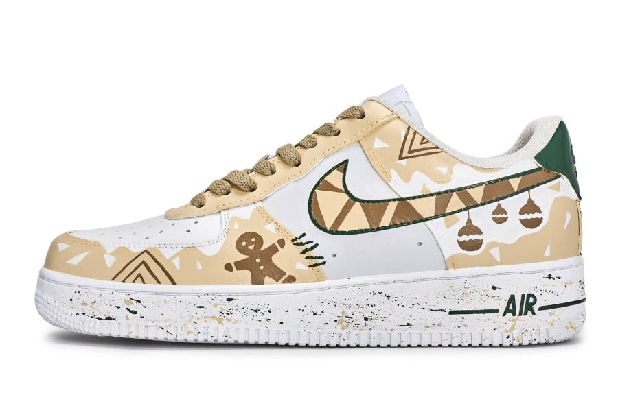 Nike Nike Air Force 1 811 Manufacturing, Gingerbread Crisps Low top Skateboard Shoes Unisex White Beige Yellow