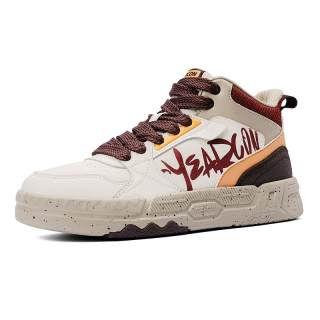 YEARCON Synthetic Leather Casual Cushioning Coverage Support Cushioning Coverage Support Mid top Fashion Men's