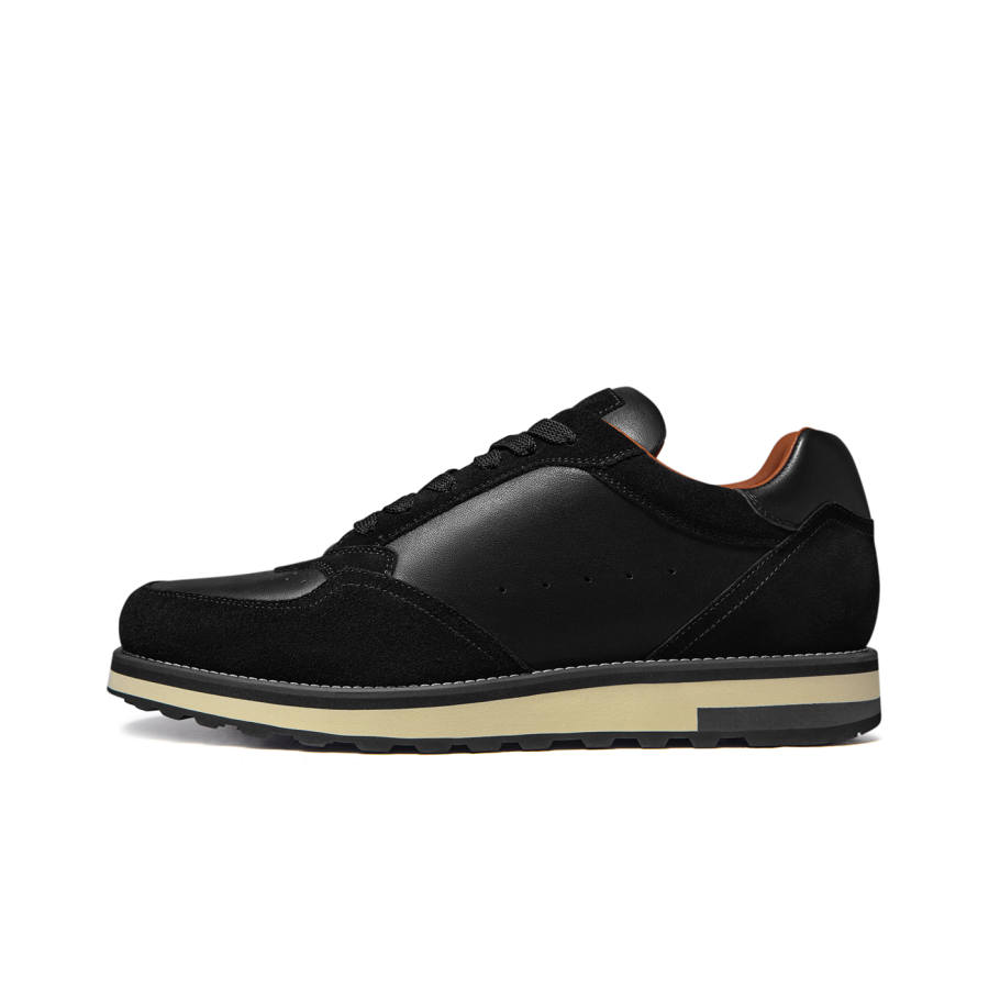 Zuti Vintage Versatile Patchwork Suede Skateboard Shoes Low top Casual Shoes Men's Black
