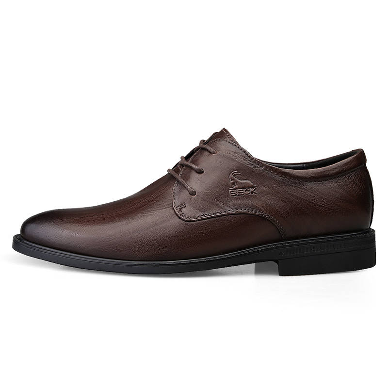 BECK Dress Shoes Men's Low Top Black/Dark Brown