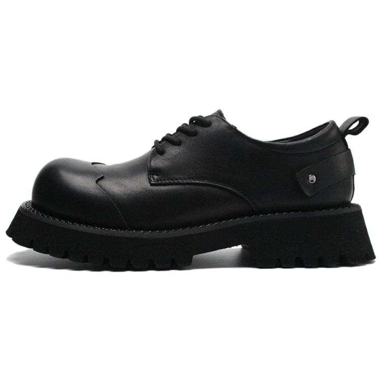 CHAOSHU Top Grain Cow Leather Casual Shoes Men's Black