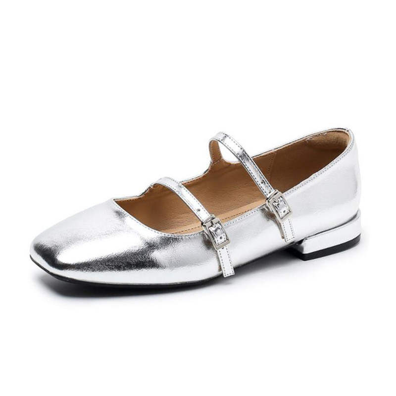 TATAYA Cow Leather Block Heel Mary Jane Shoes Women's