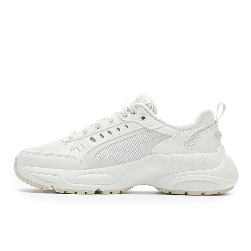 FILA FUSION RACEUP Mesh, Textile, Synthetic Leather, Leather Cushioning Low top Casual Shoes Women's White