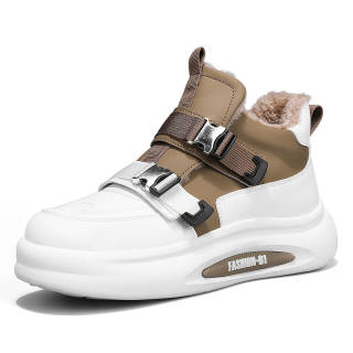 GONGNIULEITING Leather Mid top Casual Shoes Men's