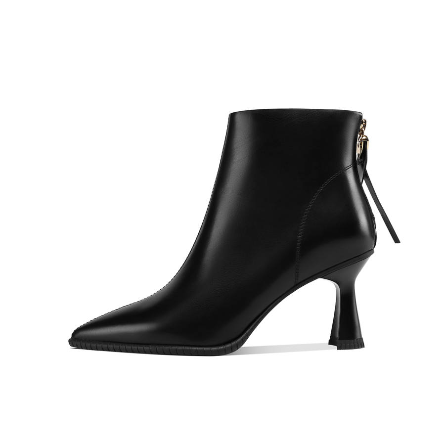 Shesrim Top Grain Cow Leather Ankle Boots 7.5cm Women's