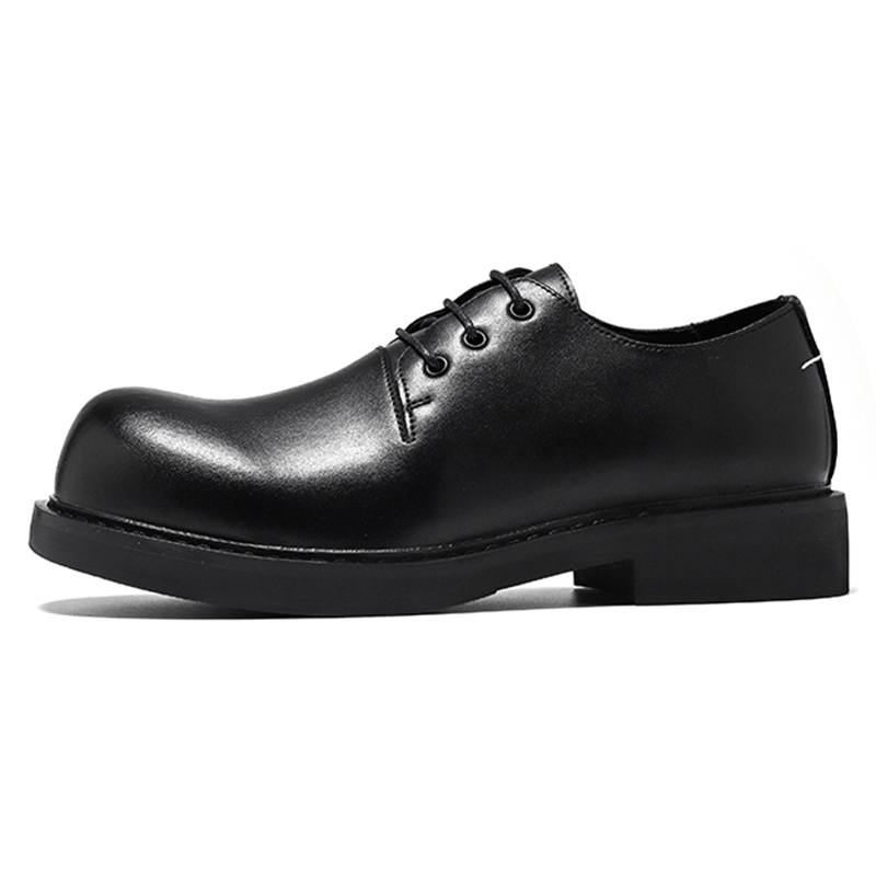 ZONEJOY Trendy Versatile Derby Shoes Fashion Large Head Casual Shoes Men's Black