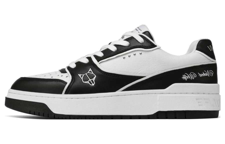 Naked Wolfe NW 01 Leather Platform Slip Resistant Low top Skateboard Shoes Men's Black White