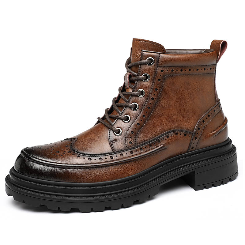 Playboy Playboy Cow Split Leather Combat Boots Men's