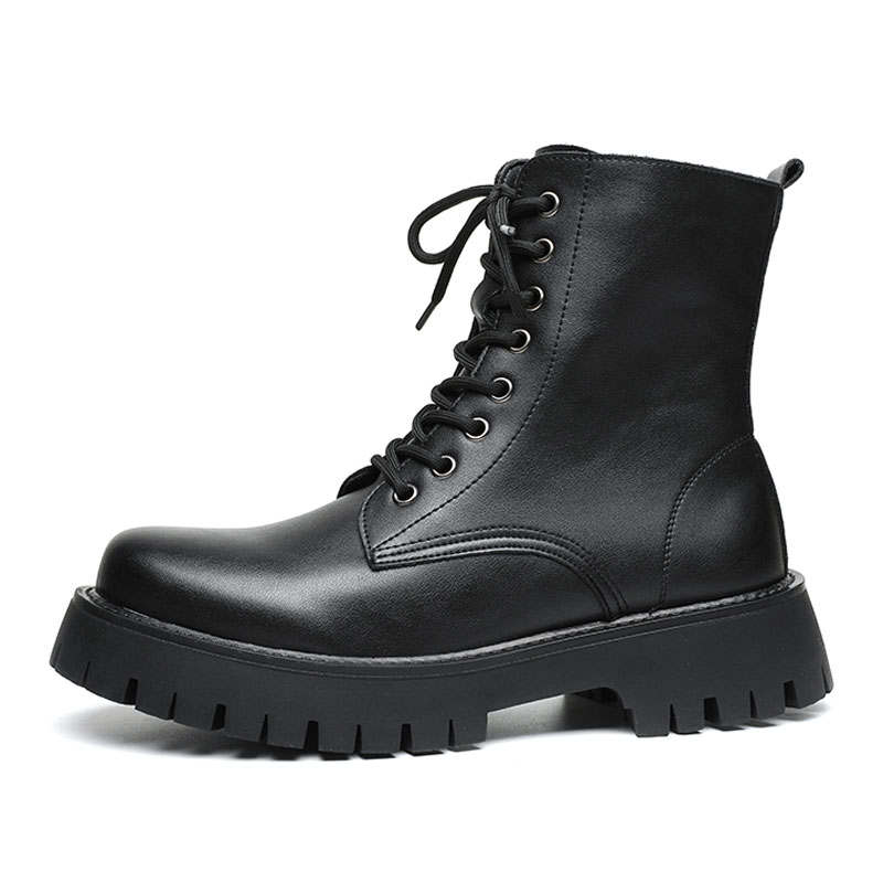 KAQIAODI Microfiber Leather Knee High Combat Boots Men's