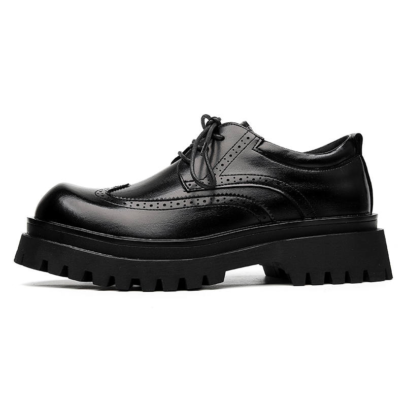LUOMENG Men's Casual Shoes Men's Low Top Black/Brown