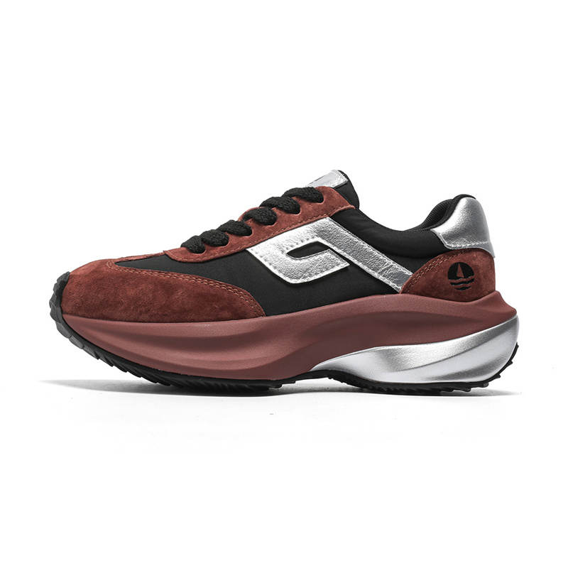 NAVIGARE Microfiber Leather Platform Height Increasing Slip Resistant Abrasion Resistant Low top Casual Shoes Women's