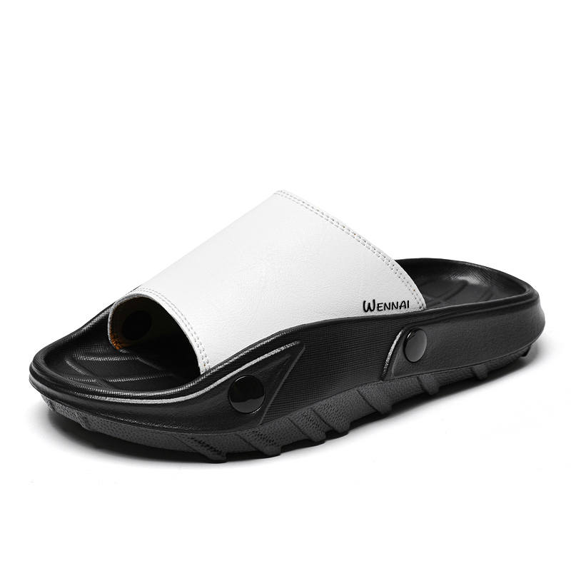 WENNAI EVA Rubber Abrasion Resistant Slide Slippers Men's White