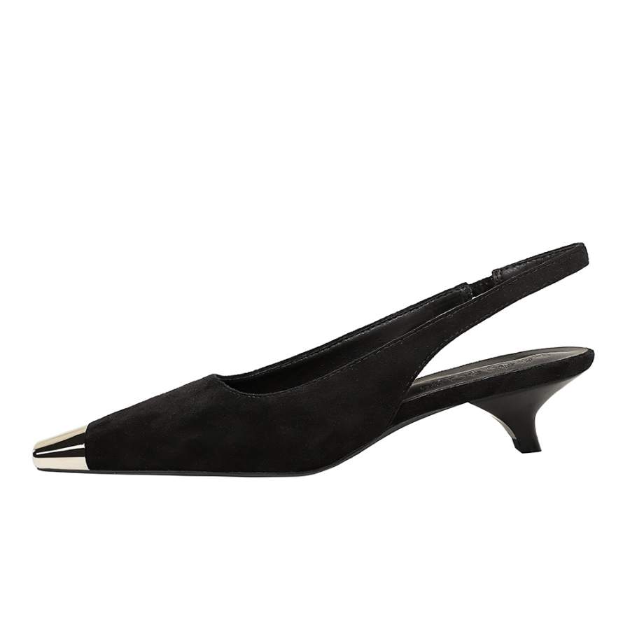 QITUMAUL Suede Flared Heel High Heels Women's