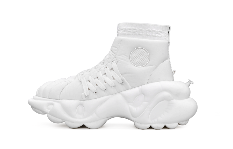 Z COSMOS ZERO COSMOS Weightless Collection, White Blood Cell, Futuristic Fashion Platform Shoes Unisex White