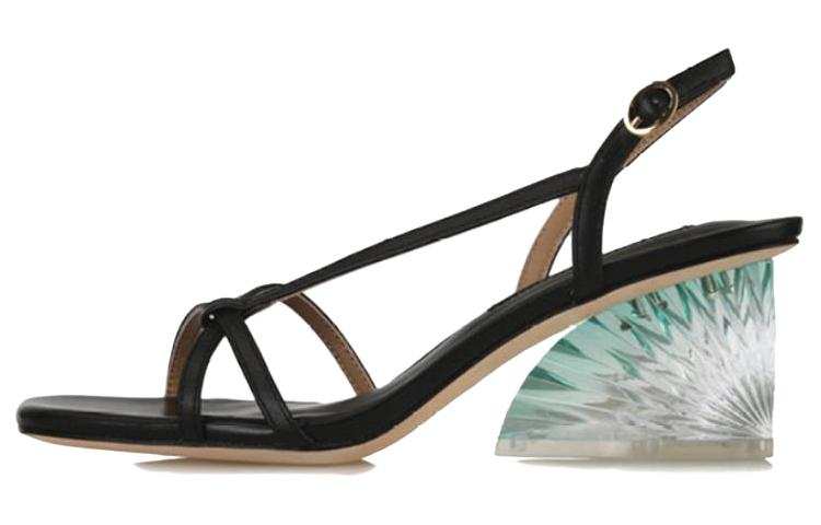 YUUL YIE Leather One Strap Sandals Women's Black