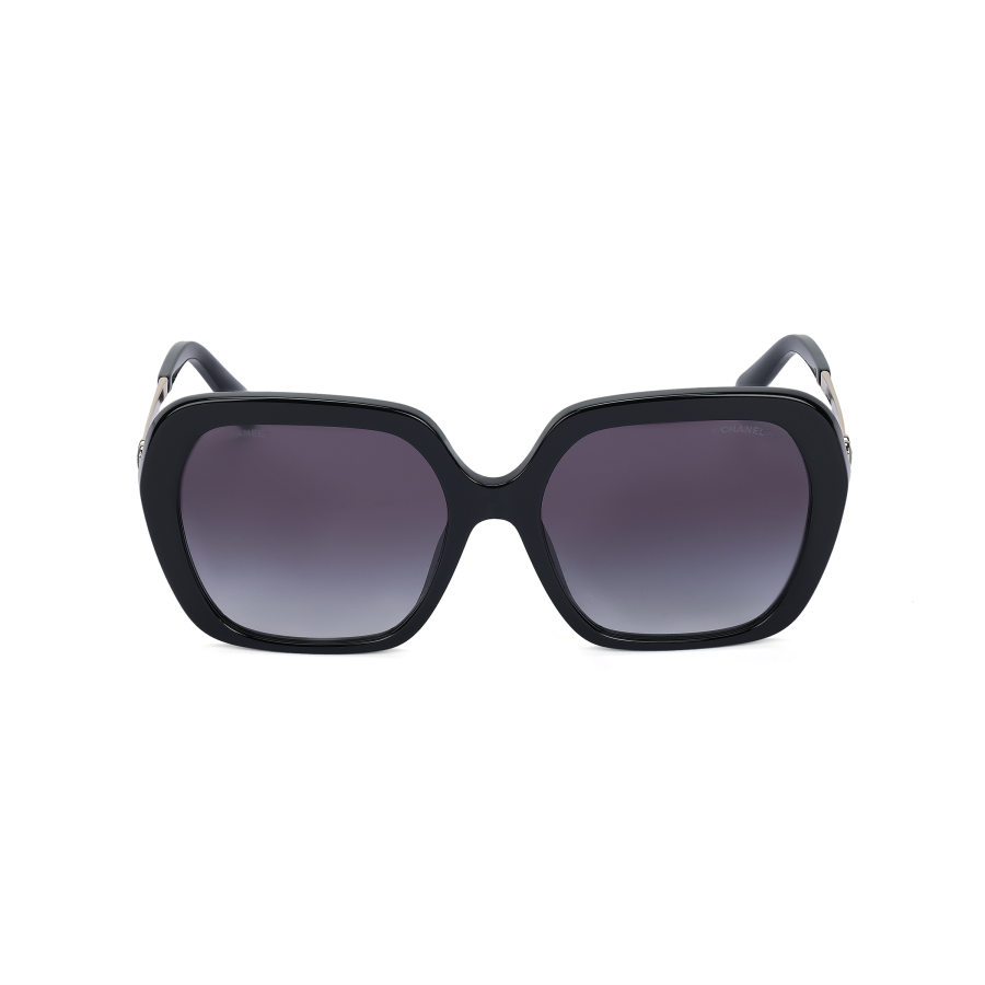 CHANEL CHANEL Irregular Shape Sunglasses Women's Black