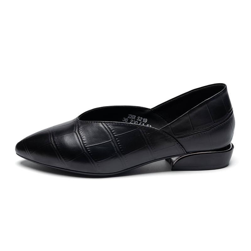 ZHR Top Grain Cow Leather Women's Casual Shoes 3cm Women's