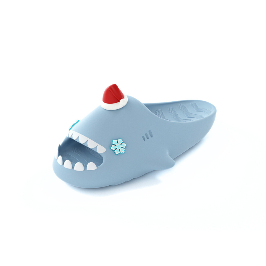 HelloSlippers Shark Sharkicks Christmas Hats, Slide Slippers Unisex