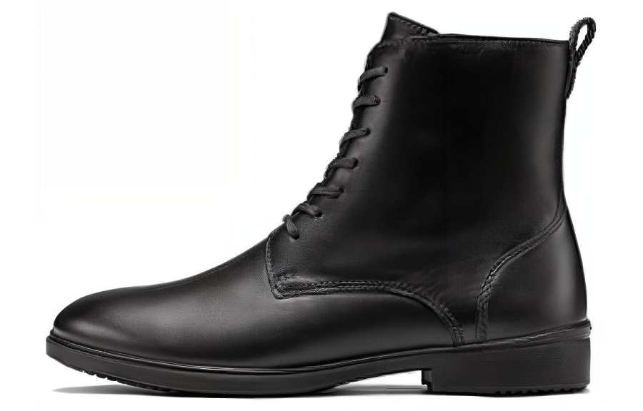 Ecco Ecco Leather Short Combat Boots 2cm Women's Black