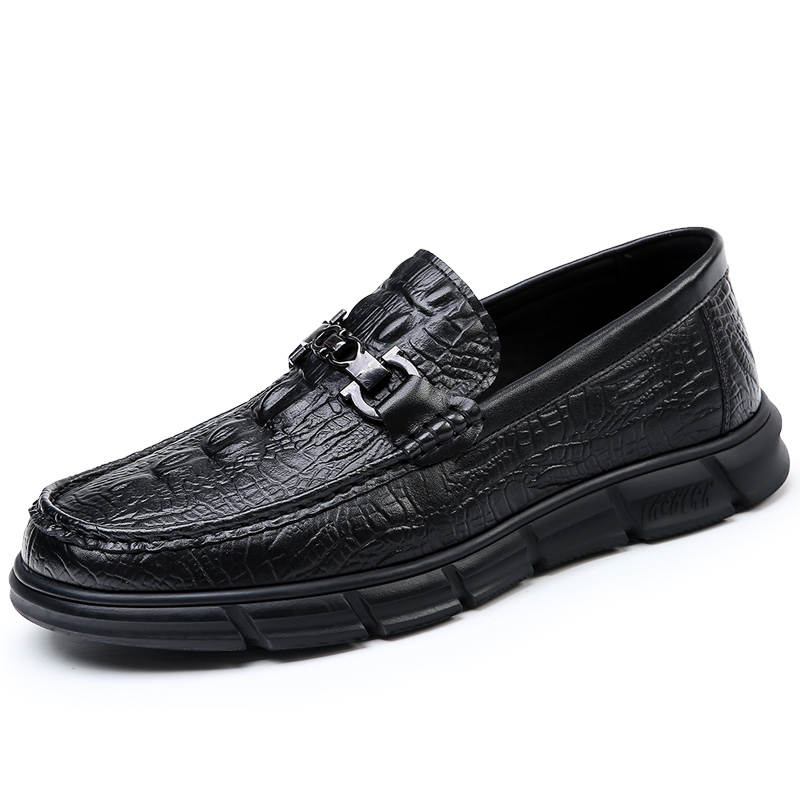 KACHILANG Top Grain Cow Leather Casual Shoes Men's Black