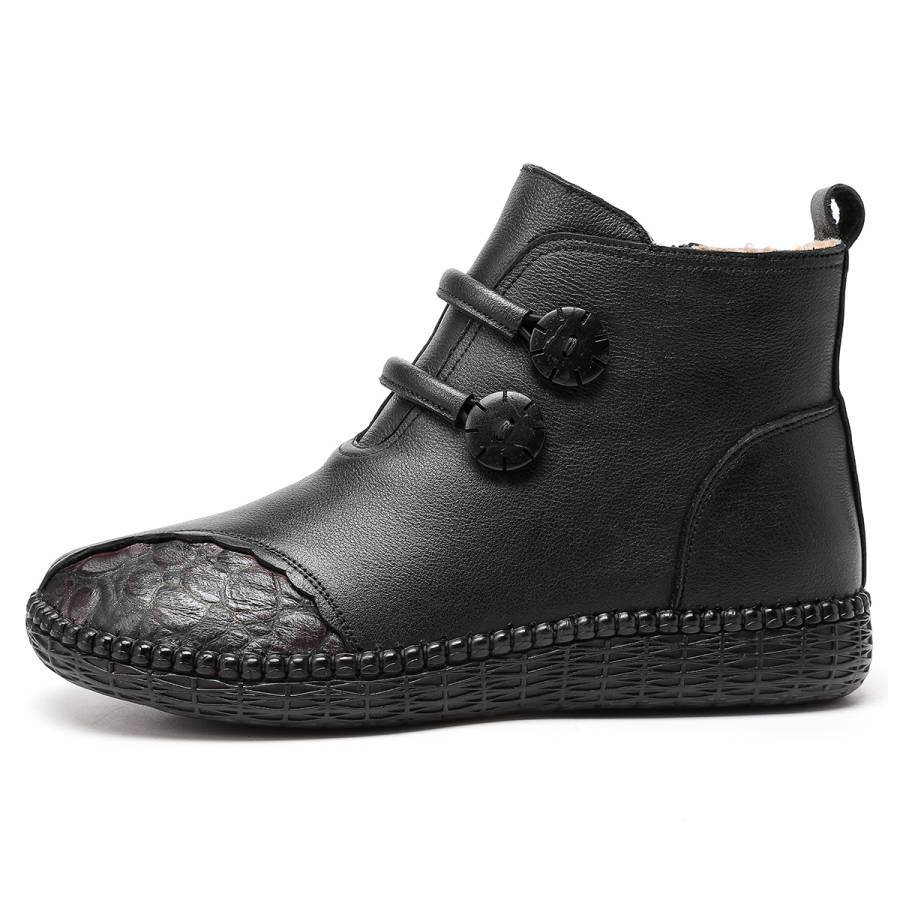 KANGLINIAO Top Grain Cow Leather Ankle Boots Women's