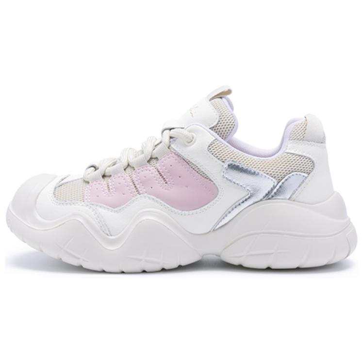 Satchi Textile, Synthetic Leather Low top Casual Shoes Women's Beige Purple