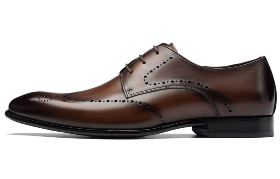 ROBERTA DI CAMERINO Cow Leather Dress Shoes Men's Coffee