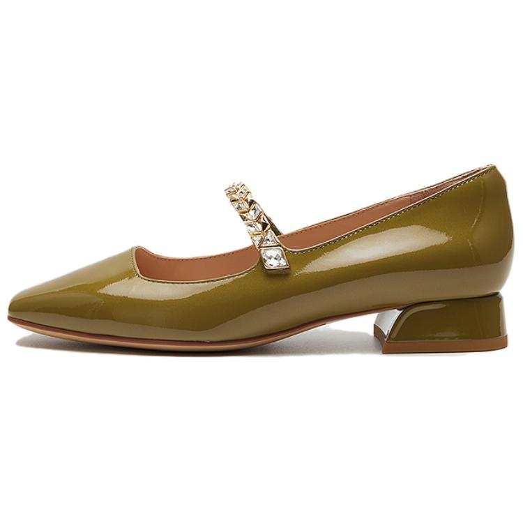 Le Saunda Top Grain Cow Leather Chunky Heel Mary Jane Shoes 2.5cm Women's