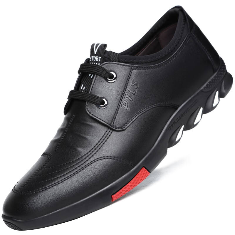 PTLS PTLS Casual Leather Shoes Men's Low Top Black