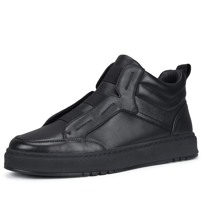 Devanro Devanro Top Grain Cow Leather Ankle Boots Men's Black