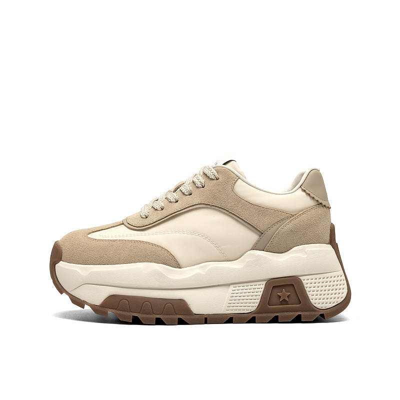 JOOC Cow Suede Height Increasing Height Increasing Low top Chunky Sneakers Women's