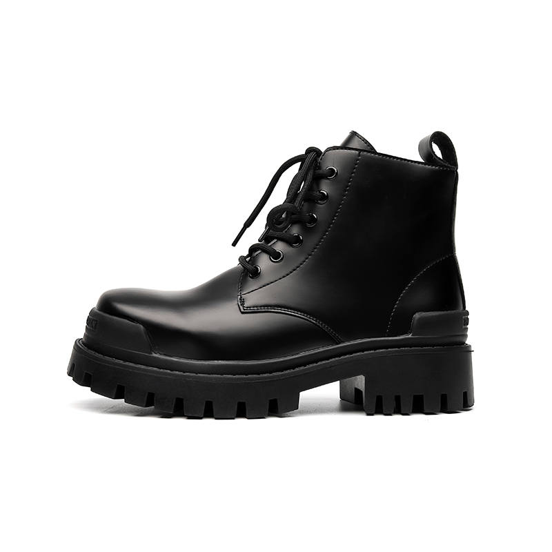KAQIAODI KAQIAODI Microfiber Leather Short Combat Boots Men's