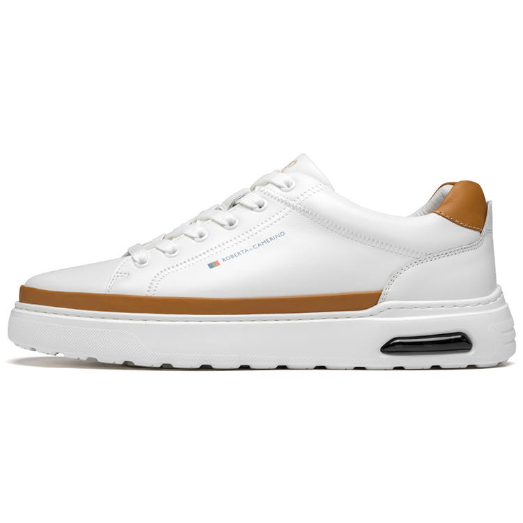 ROBERTA DI CAMERINO Cow Leather Low top Skateboard Shoes Men's White