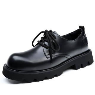 KACHILANG Cow Split Leather Casual Shoes Men's Black