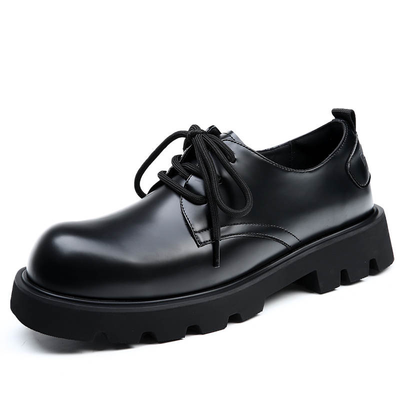 KACHILANG Cow Split Leather Casual Shoes Men's Black