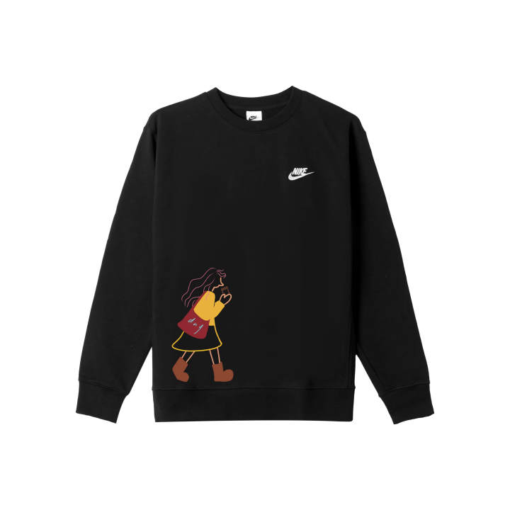 Nike Nike Sweatshirts Men's Black Crew Neck Moderate Regular